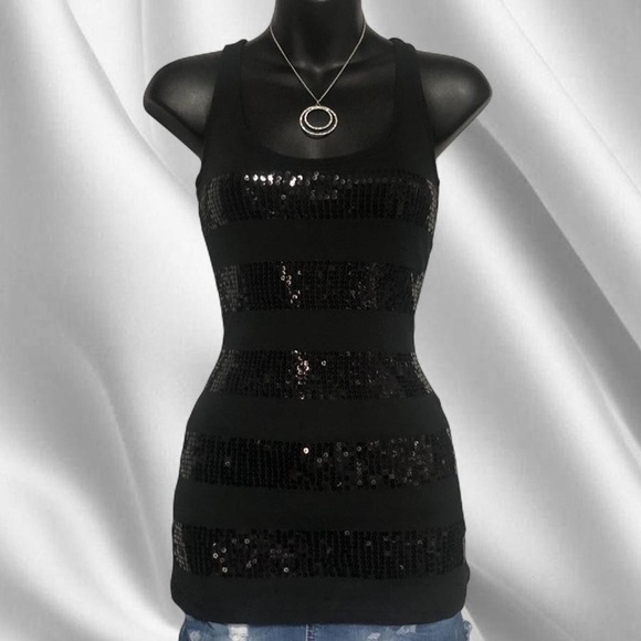 Streetwear Society Tops - SWS Black Sequin Tank